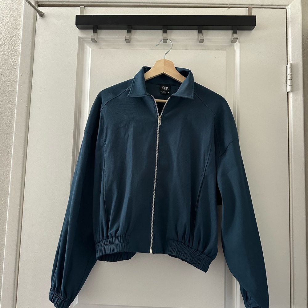 Zara Deep Blue Zip-Up Jacket